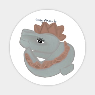 Sasha the silver Dino - The Scaly Friend's Collection Artwort By TheBlinkinBean Magnet